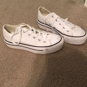 White platform converse sneakers